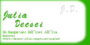 julia decsei business card